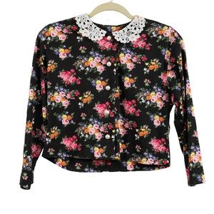 Floral cropped top custom made size S/M
